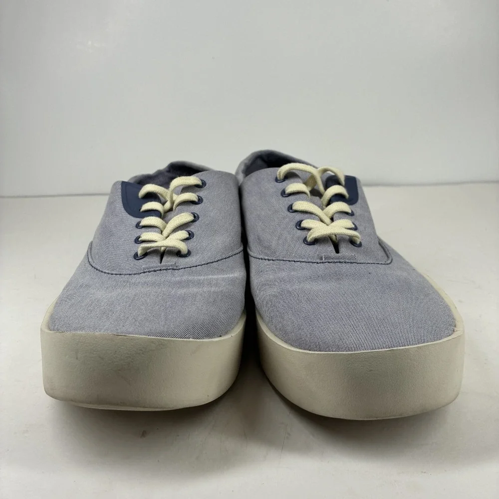 OluKai Tradewind Men's 9 Navy Chambray Linen Casual Everyday Sneakers 10533-5454